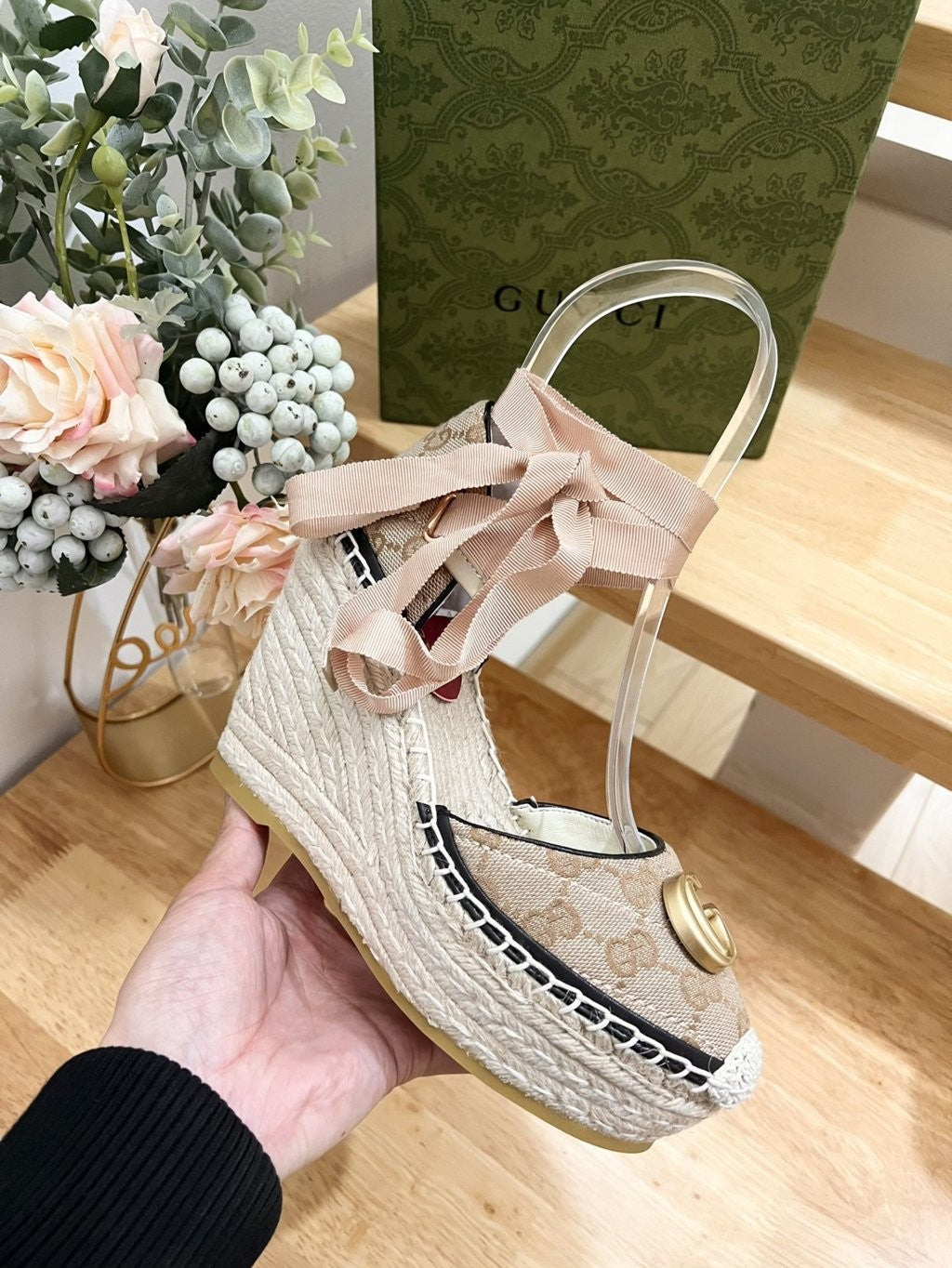 GG Supreme Espadrille Wedges (Women's)