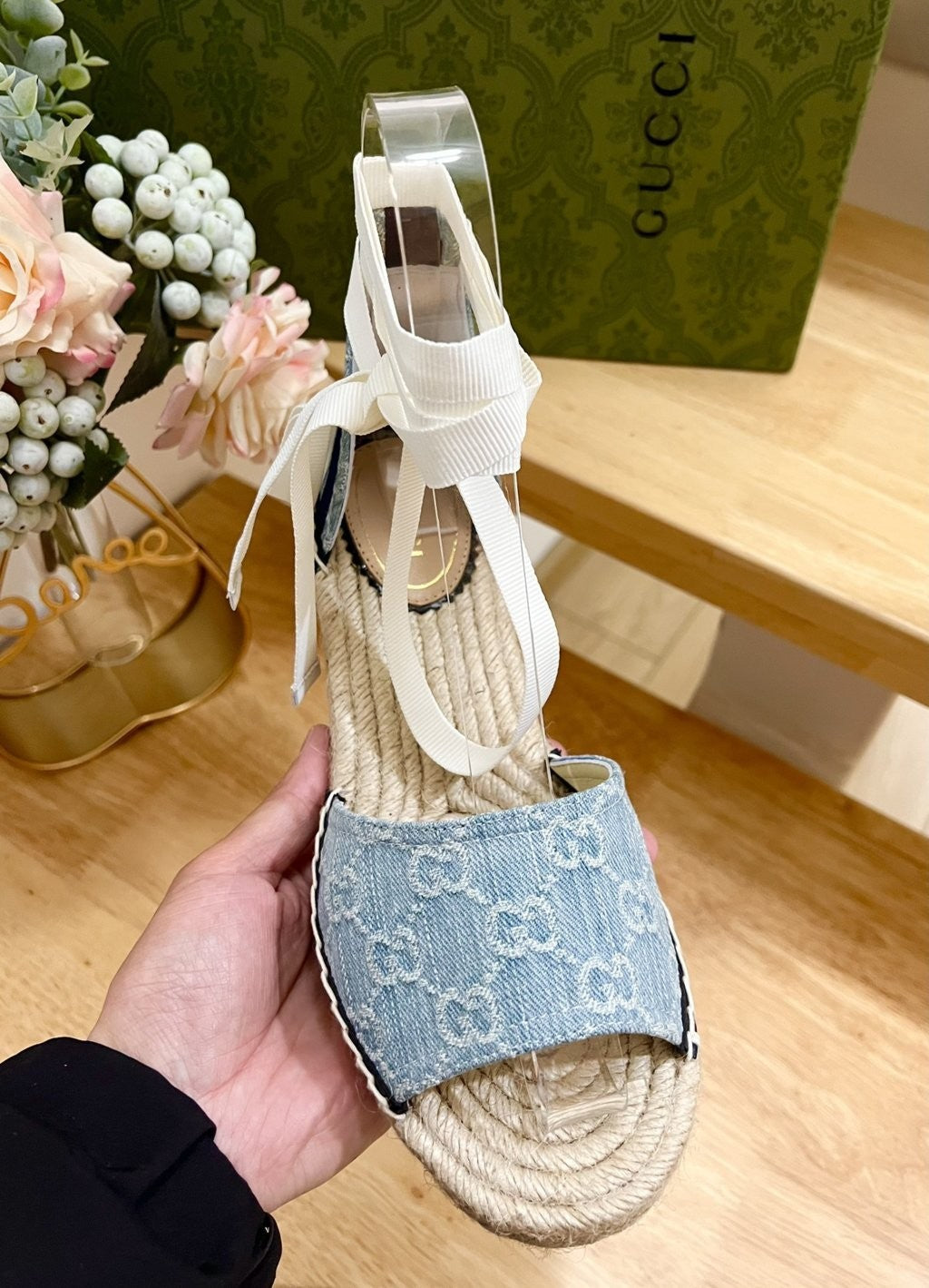 GG Supreme Espadrille Wedges (Women's)