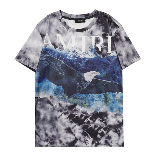 Eagle Print Tie-Dye T-shirt