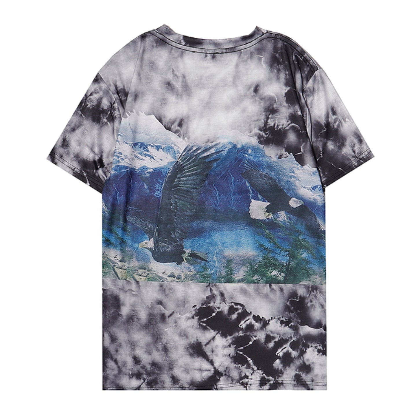 Eagle Print Tie-Dye T-shirt