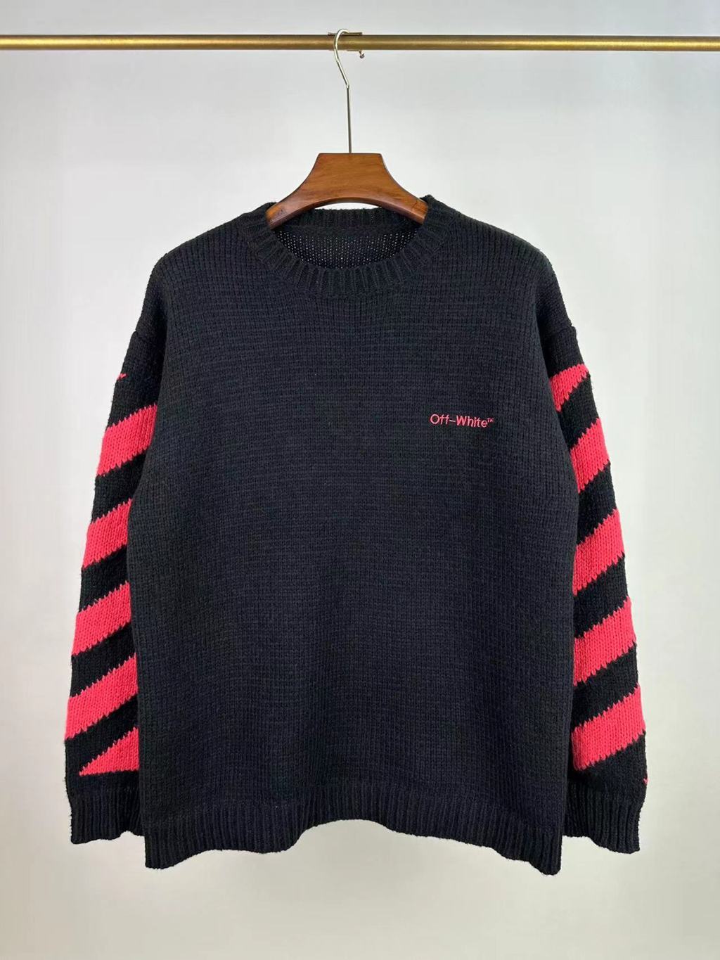 Brushed Mohair Diag Arrows Sweater