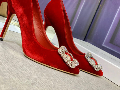 Dècolletè Red Velvet Pumps 95