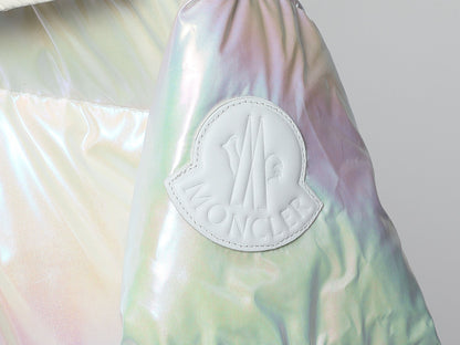 Iridescent Quilted Padded Down Puffer Jacket