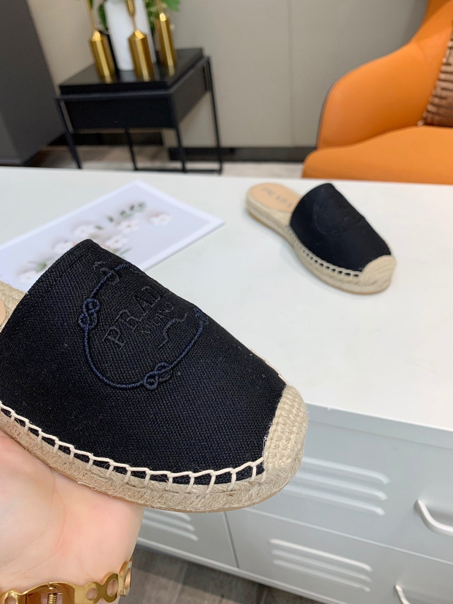 Embroidery Espadrillas Slides (Women’s)