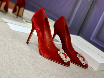 Dècolletè Red Velvet Pumps 95