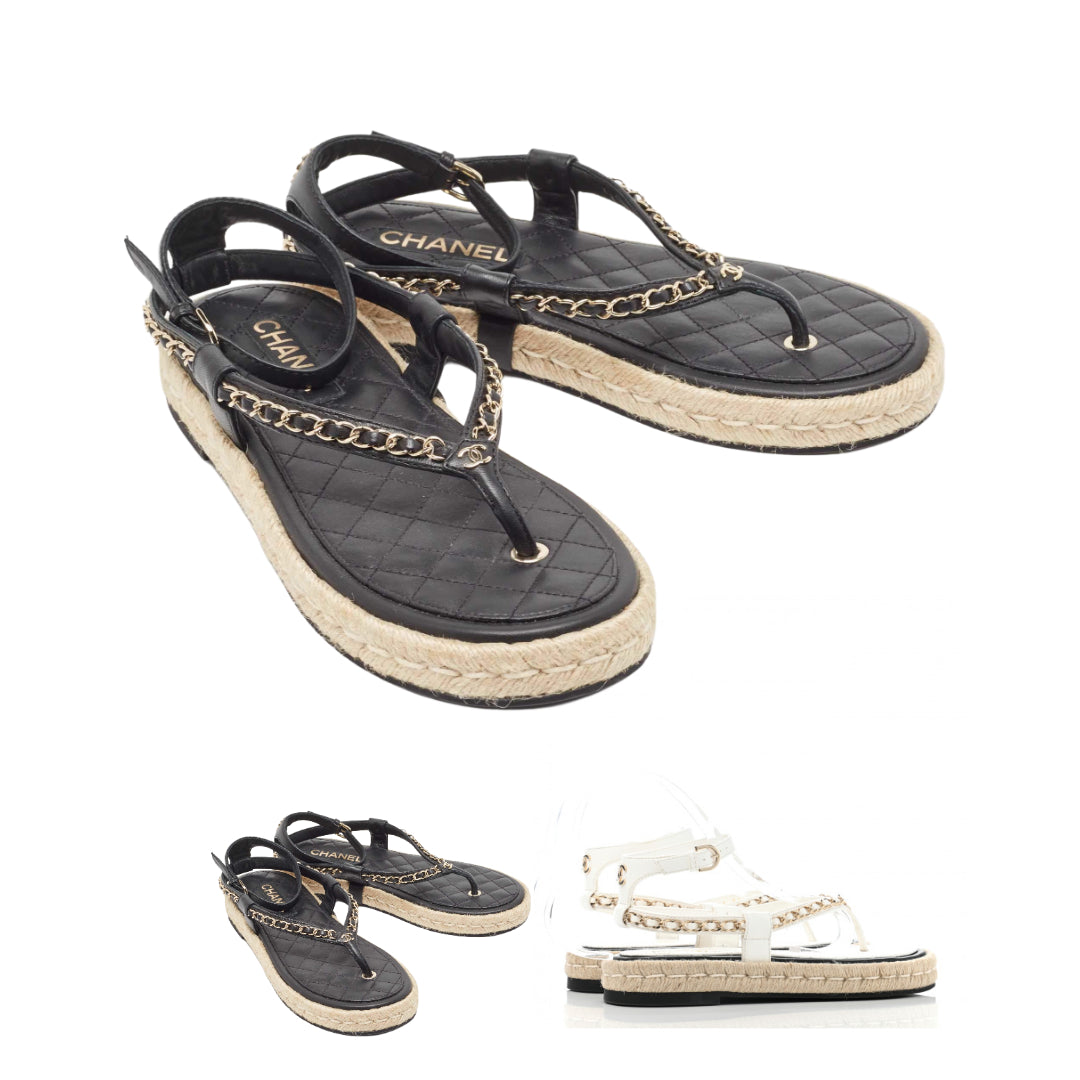 Chain Link CC Espadrille Ankle Strap Thong Sandals (Women’s)