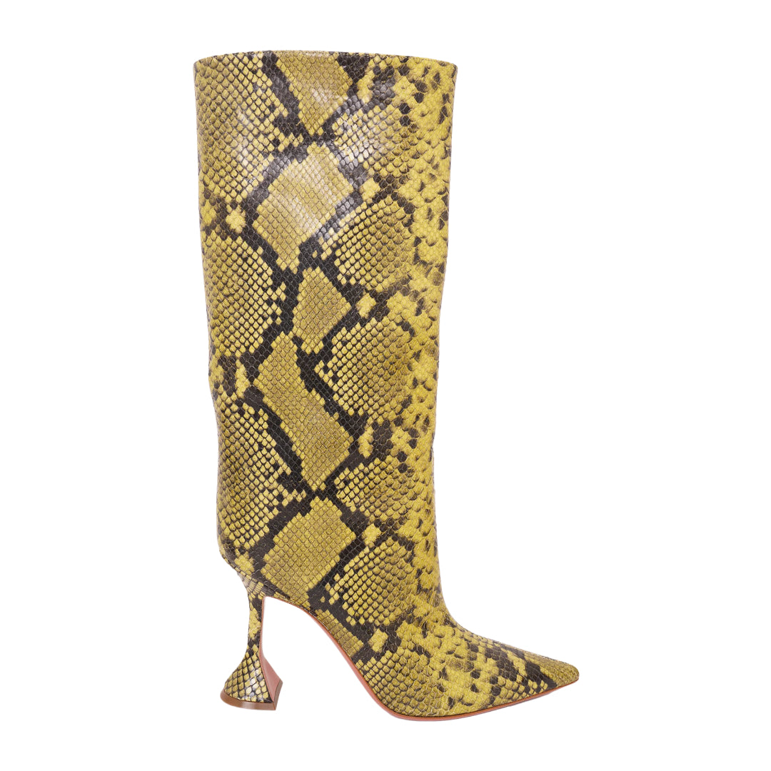 Green Rain Python Print Boots