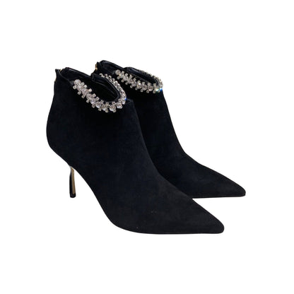 Fabfei Black Suede Pointed Toe 85 High-Heeled