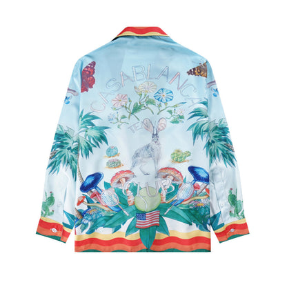 Floral Hawaiian Graphic Silk Shirt