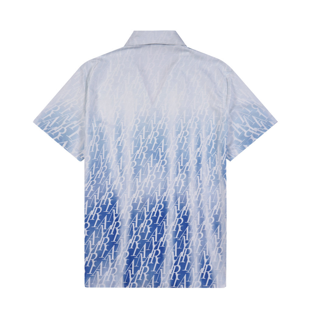 Logo Printed Gradient Silk Shirt