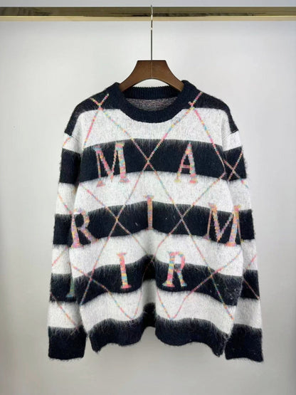 Argyle Stripe Knit Sweater